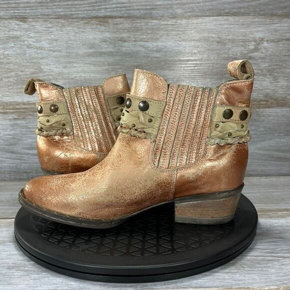 Corral Circle G Rose Gold Copper Metallic Western Rodeo Short Boots Size 7.5 - Picture 6 of 9